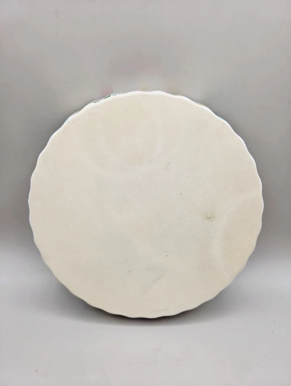 White Ceramic Pie Plate with Colorful Tropical Fruit on Outside Rim, NWOT